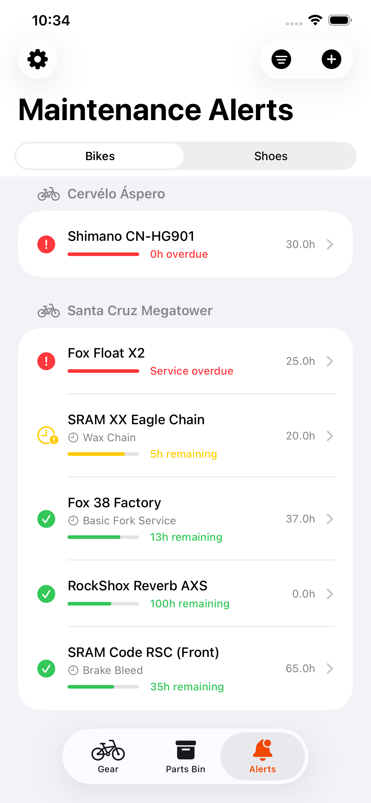 Maintenance alerts